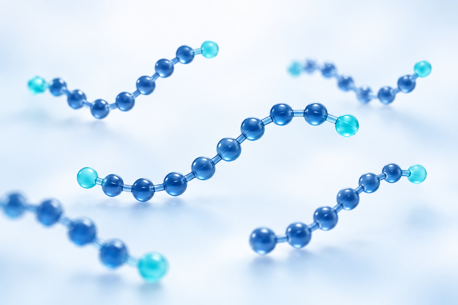 Concept illustration of short nucleic acid strands and terminal modifications